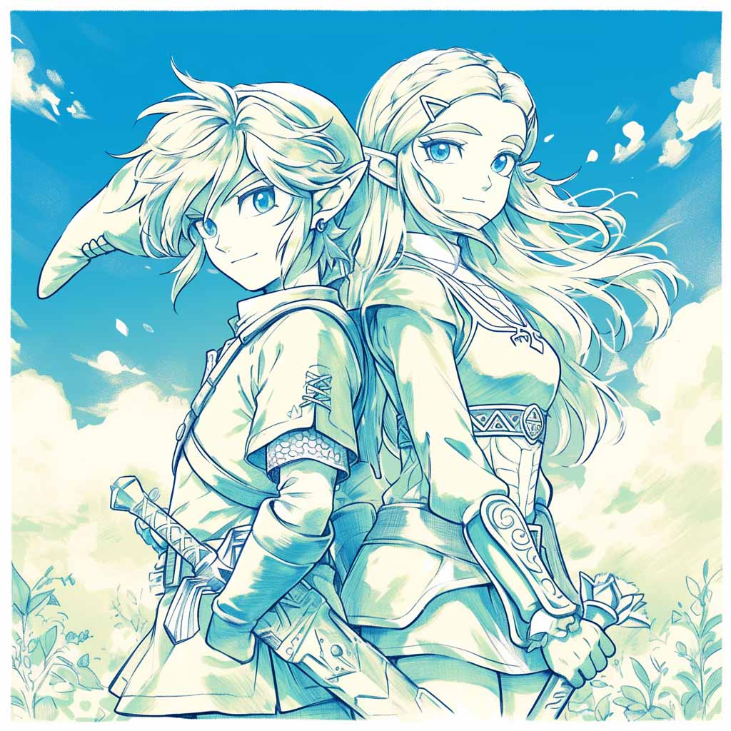 Link and Zelda Coloring Pages